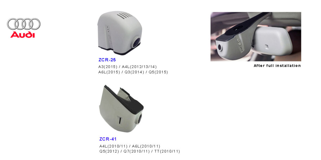 FHD 1080P Wifi Car Dashcam for Audi- Zistek